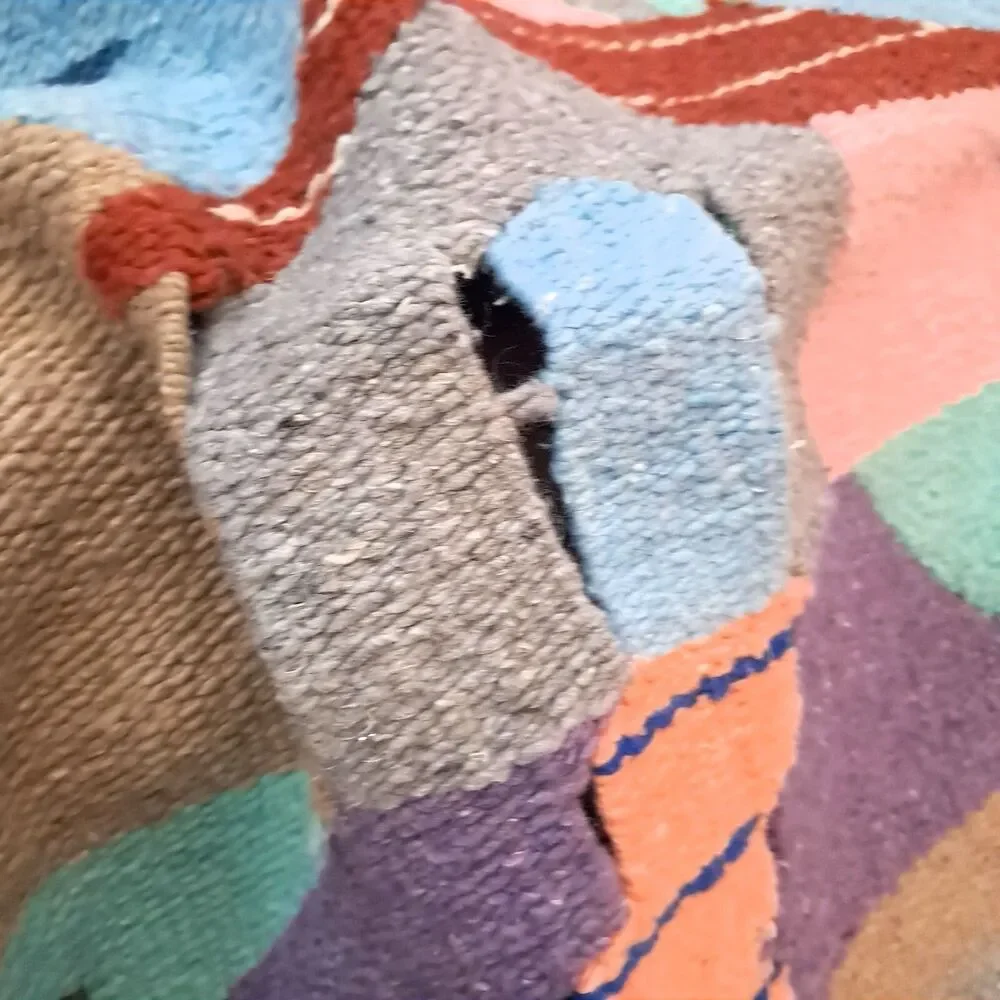 Vintage Mexican Pastel Houses church Wall Hanging decor Tapestry southwest woven